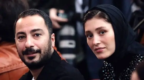 شکار ژست زیبای عاشقانه و شانه امن نوید محمدزاده برای همسر جوانش فرشته حسینی در پشت صحنه سریال جنگل آسفالت