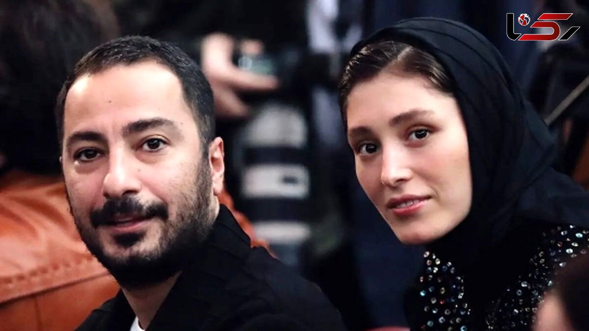 شکار ژست زیبای عاشقانه و شانه امن نوید محمدزاده برای همسر جوانش فرشته حسینی در پشت صحنه سریال جنگل آسفالت