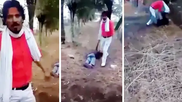 زجرکش کردن یک مرد با کلنگ و آتش + فیلم تکاندهنده