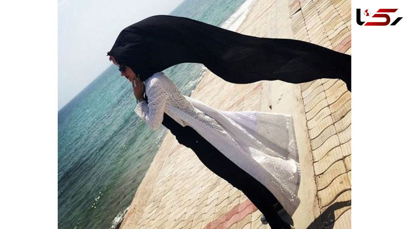 عکس هنری سمانه پاکدل کنار دریا به کمک شال و روسری اش! +عکس 