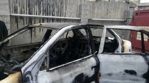 آتش سوزی کرونایی خودرو معلم در یاسوج