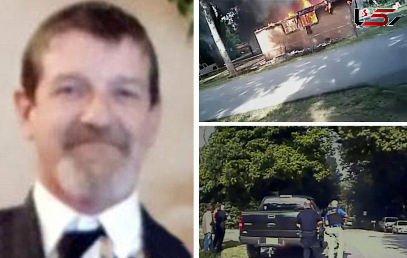 شوهر عصبانی خانه‌اش را  آتش زد/ شلیک مرگبار پلیس به این مرد+عکس