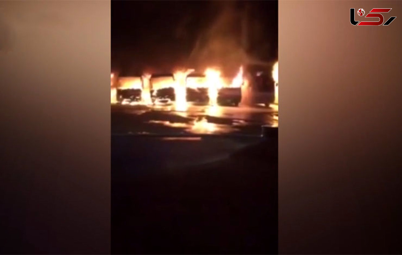 کارگران 9 اتوبوس عربستان را در مکه آتش زدند + فیلم