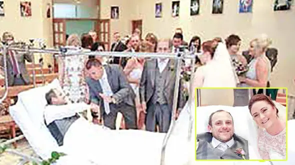 ازدواج در بیمارستان / پای داماد دو روز قبل از روز عروسی شکست+عکس