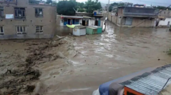 جاری شدن سیلاب در دریای کابل و مناطق همجوار + عکس