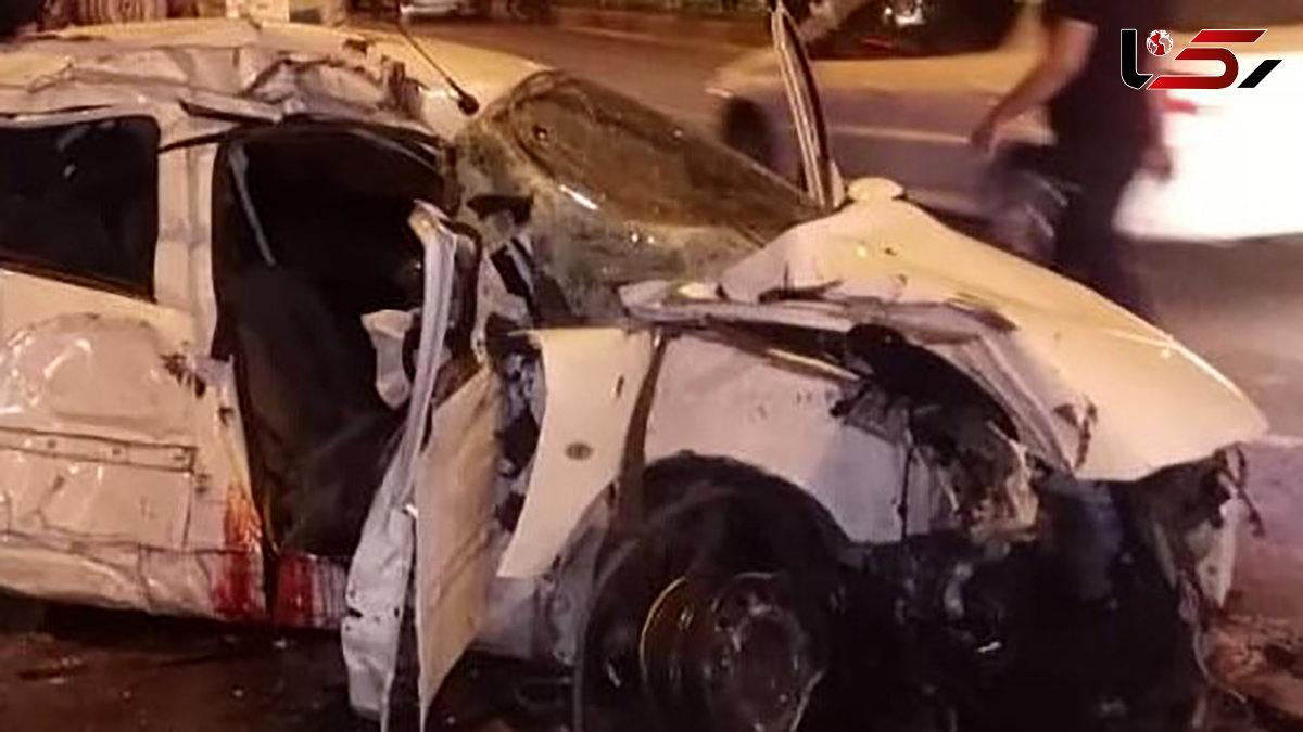 فیلم صحنه مرگ جوان تهرانی در پژو مچاله شده