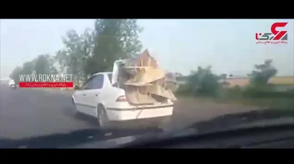 حمل خطرناک فرغون با سمند! + فیلم