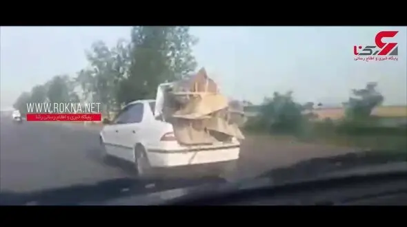 حمل خطرناک فرغون با سمند! + فیلم