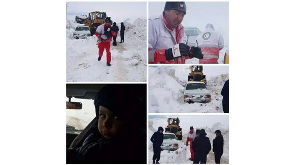 تصاویری زیبا از نجات جان خانواده مرندی توسط ناجیان هلال احمر 