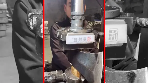فیلم مراحل ساخت تبر در کارگاه