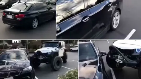 ببینید مرد عصبانی چه بر سر خودروی لوکس آورد +فیلم و عکس
