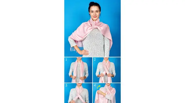 چگونه شال سر را شال گردن کنید + تصاویر آموزشی