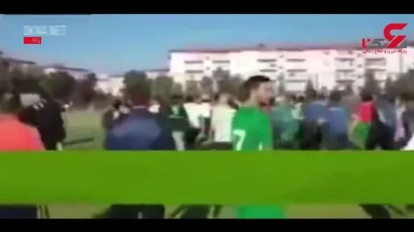 درگیری بازیکنان تراکتور و ریزه اسپور+فیلم