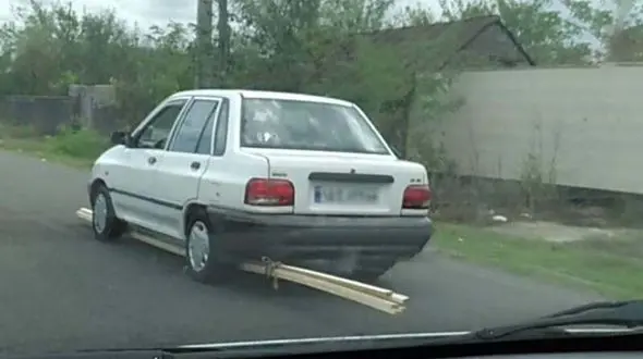 روش جدید حمل بار با پراید !+عکس