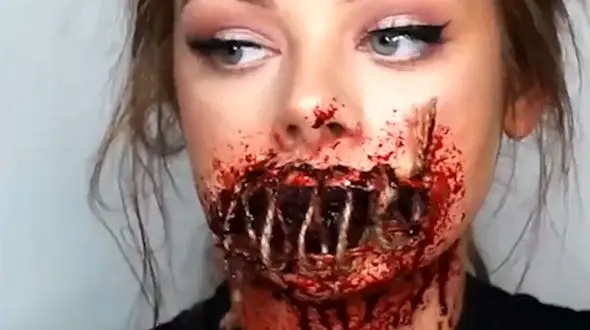 گریم فوق العاده ای که شما را می ترساند + فیلم  و عکس 16+