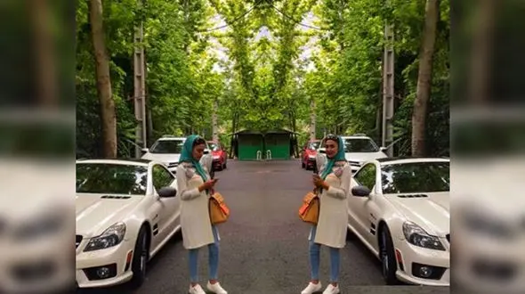 بازیگر زن معروف ایرانی در کنار ماشین گرانقیمتش! +عکس