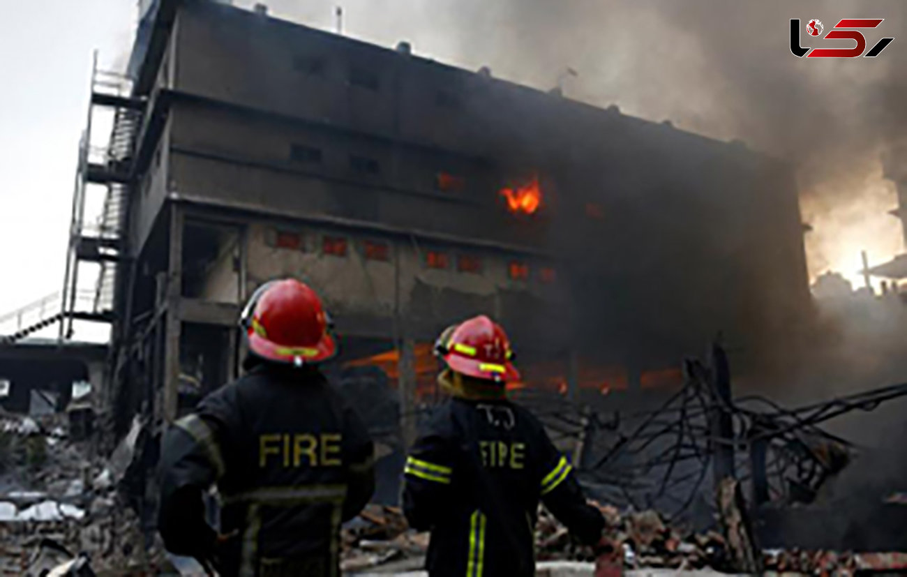 آتش‌سوزی در بنگلادش/ تلاش آتش‌نشانان برای مهار آتش