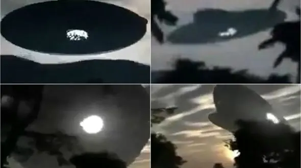 فیلم عجیب از پرواز بشقاب پرنده بزرگ در آسمان یک روستا +تصاویر