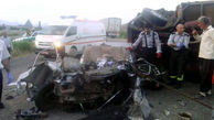 فوت ۵ نفر در تصادف خونین پراید و کامیون در میانه+تصاویر