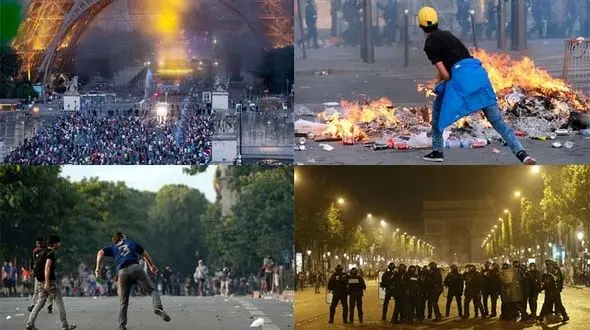 آشوب زیر برج ایفل +فیلم و تصاویر