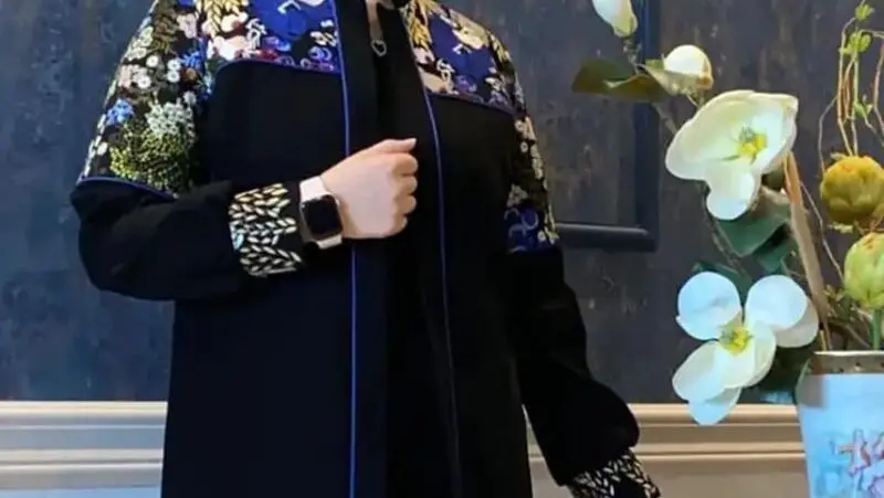مانتوی مشکی با پارچه سنتی تصاویر