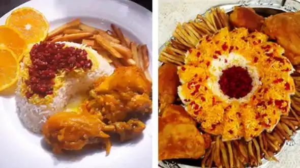 چگونه زرشک پلو با مرغ را شیک و زیبا تزئین کنیم؟