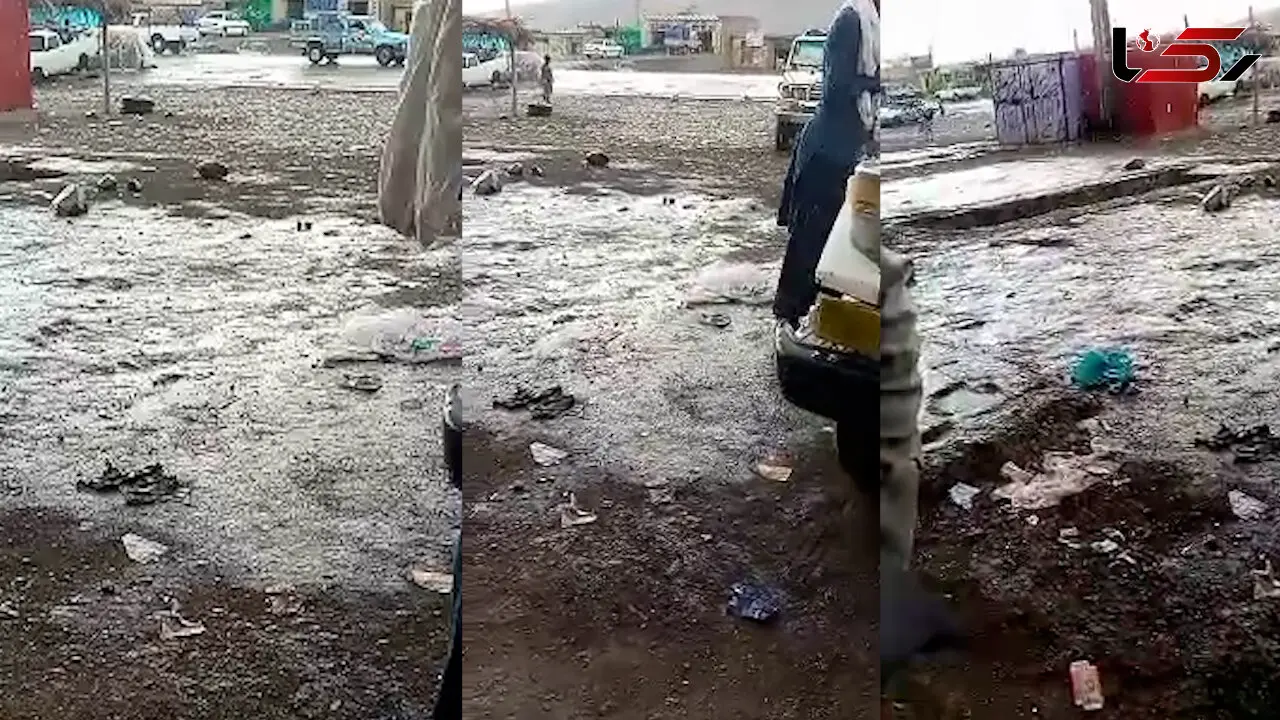 بارش تگرگ در راسک ، سیستان و بلوچستان + فیلم 