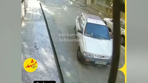 فیلم لحظه سرقت پراید توسط یک زن در خیابان های مشهد