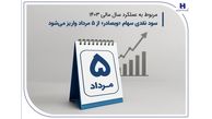 سود نقدی سهام «وبصادر» از ۵ مرداد واریز می‌ شود