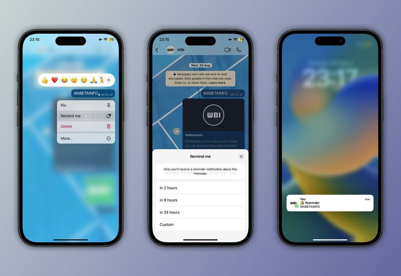 قابلیت یادآور پاسخ به پیام واتساپ در آیفون