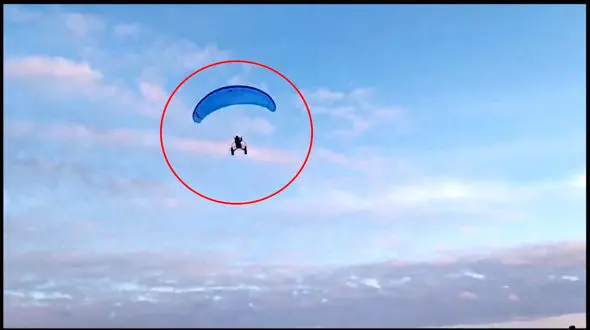 سقوط پاراگلایدر سوار + فیلم