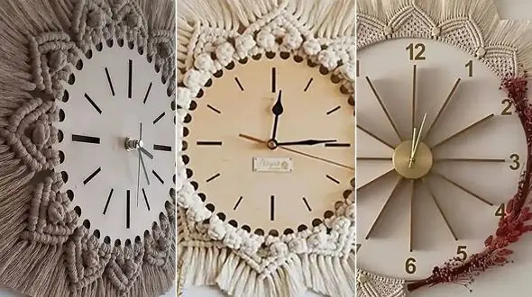 دکوراسیون خاص با ساعت دیواری مکرومه؛ 15 طرح برتر