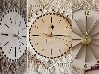دکوراسیون خاص با ساعت دیواری مکرومه؛ 15 طرح برتر