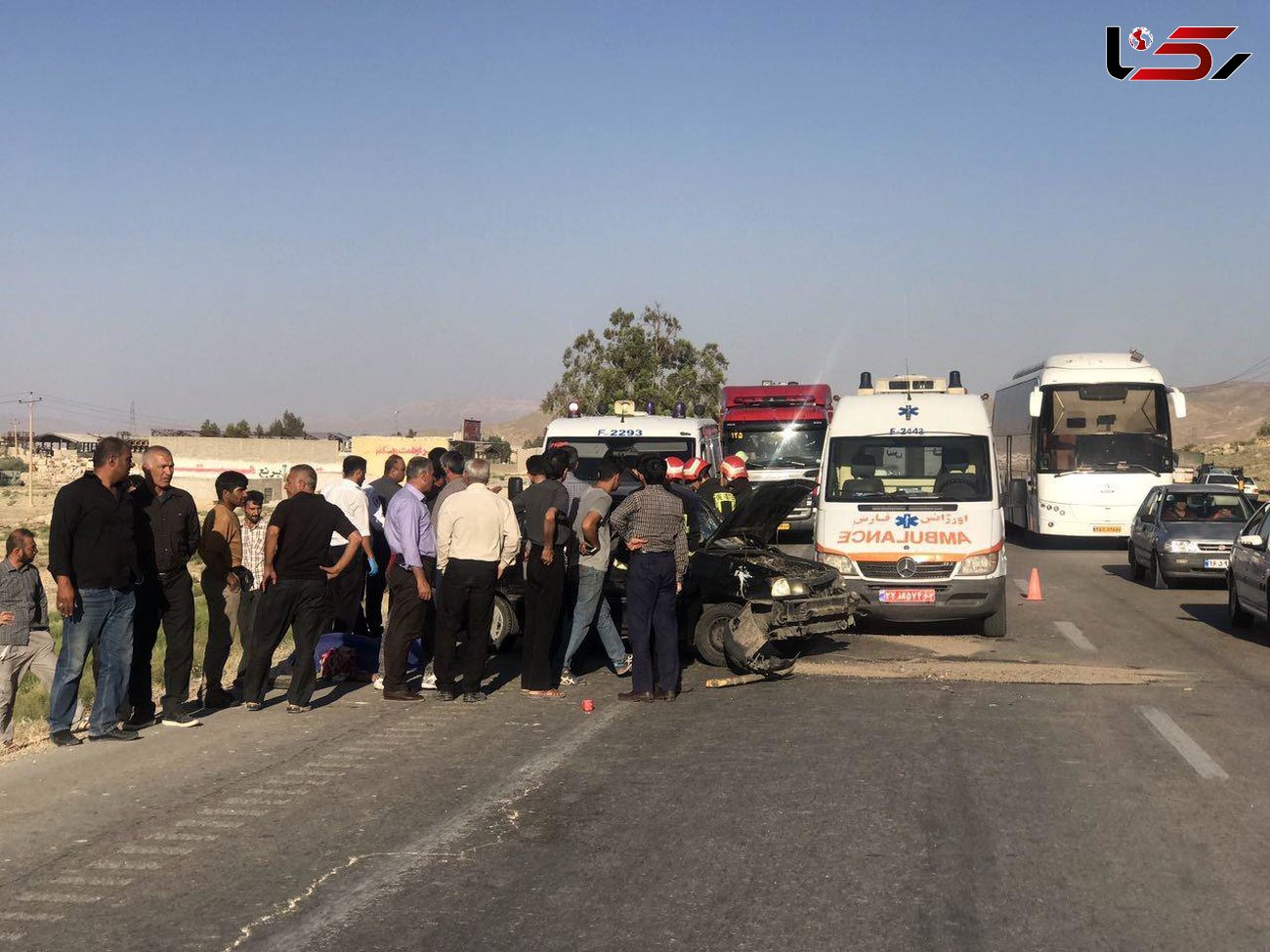 تصادف مرگبار پراید با تریلی در فارس + عکس 
