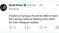 وعده جدید مدیر تلگرام ؛ امکان خروج مدیر اصلی بدون حذف گروه تلگرامی
