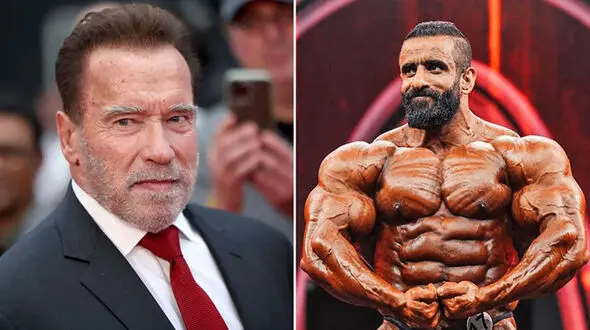 لحظه احساسی دیدار هادی چوپان با آرنولد شوارتزنگر | تصاویر
