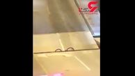 زن دوچرخه سوار لای پل متحرک گیر کرد! + فیلم 