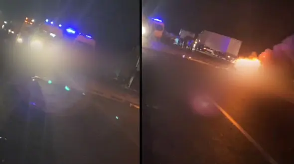 فیلم زنده زنده سوختن 6 مسافر در تصادف تیبا و پژو / زاهدان