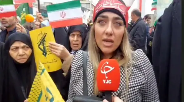 فیلم متفاوت ترین دختر تهرانی در راهپیمایی 22 بهمن و نه بزرگ به رضا پهلوی 