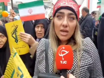 فیلم متفاوت ترین دختر تهرانی در راهپیمایی 22 بهمن و نه بزرگ به رضا پهلوی 