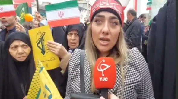 فیلم متفاوت ترین دختر تهرانی در راهپیمایی 22 بهمن و نه بزرگ به رضا پهلوی 