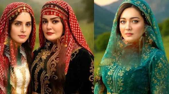 عکس ها / جذابیت خانم بازیگران ایرانی در لباس اصیل و سنتی ایران، کُردی / نگاهی به کردی پوشی نیکی کریمی و  پریناز ایزدیار ../ عکس های زن و شوهری رعنا آزادی ور و الیکا عبدالرزاقی