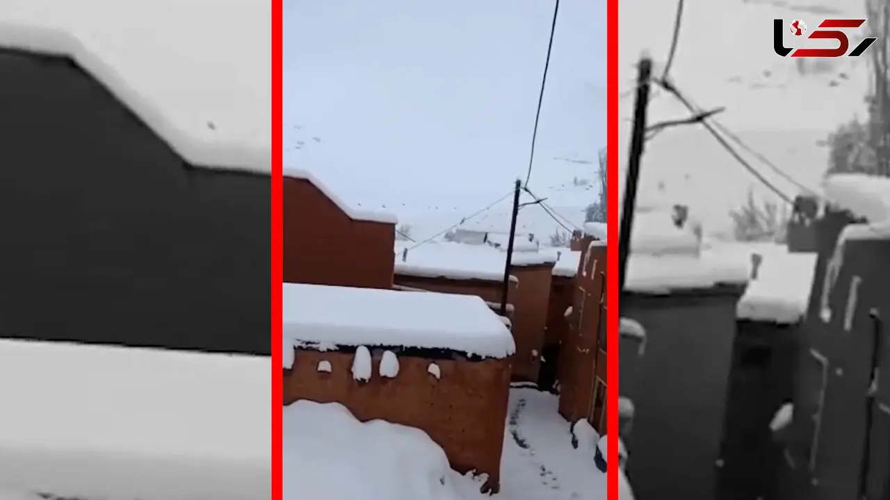 فیلم ذوق پیرزن ابیانه ای از بارش برف