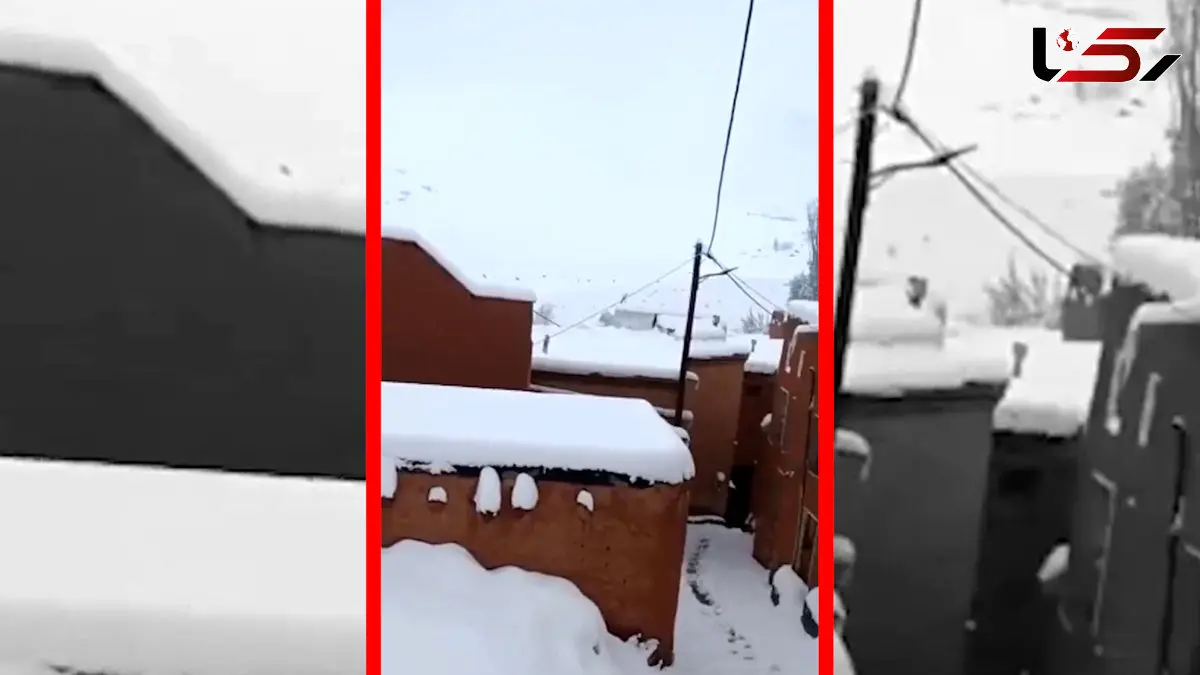 فیلم ذوق پیرزن ابیانه ای از بارش برف