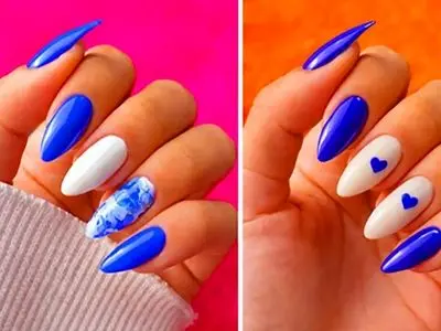 طرح ناخن آبی کاربنی؛ انتخابی همیشه شیک + 15 مدل جدید