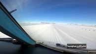 فیلم لحظه فرود هواپیمای مسافربری ایرباس روی یخ های قطبی