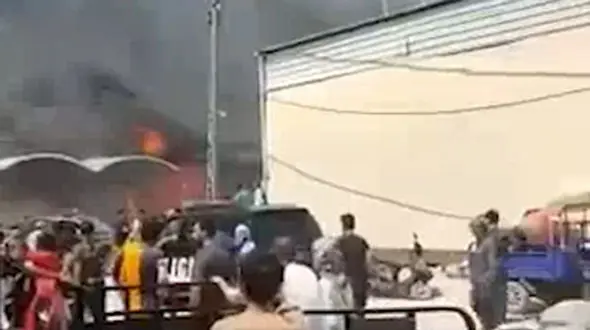 فیلم آتش سوزی بزرگ در نجف عراق / امروز رخ داد