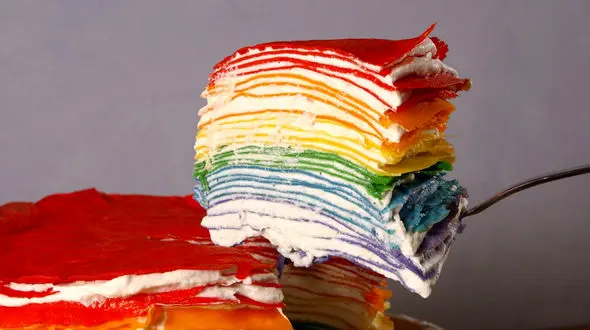  کرپ کیک رنگین کمانی + فیلم طرزتهیه 