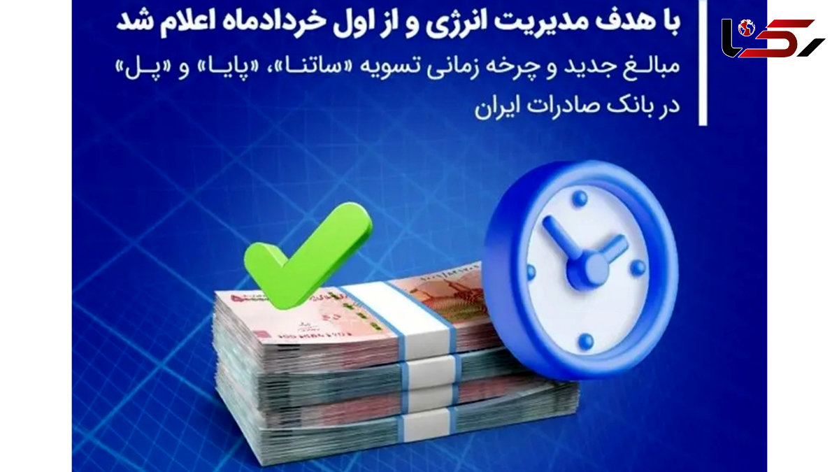 مبالغ جدید و چرخه زمانی تسویه «ساتنا»، «پایا» و «پل» در بانک صادرات ایران 