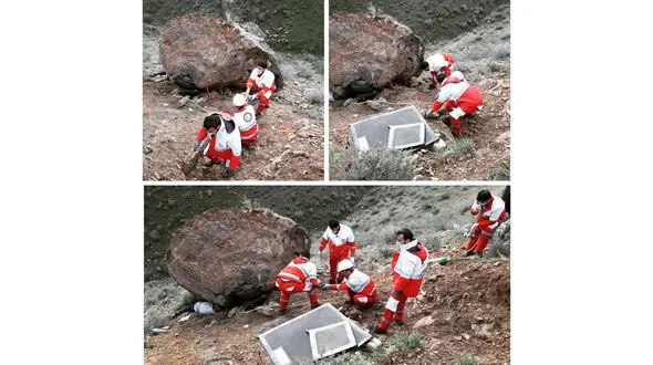 سقوط سنگ 50 تنی بر روی جستجوگر عتیقه + عکس